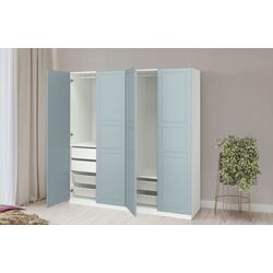 Dulap Ikea Pax/Fjarehals rafturi/bare/sertare/cosuri 200x60x201 (Alb/Gri deschis-bleu)