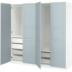 Dulap Ikea Pax/Fjarehals rafturi/bare/sertare/cosuri 200x60x201 (Alb/Gri deschis-bleu) Thumb