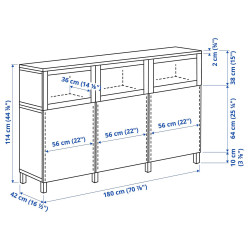 Bufet Ikea Besta/Smeviken/Kabbarp cu usi 180x42x114 (Alb) Thumb