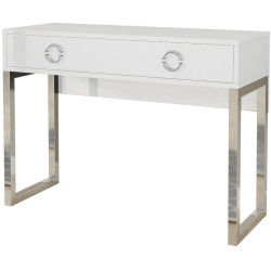 Masa pentru calculator Helvetia Milla Nr.03 2S (White Gloss/Chrome) Thumb