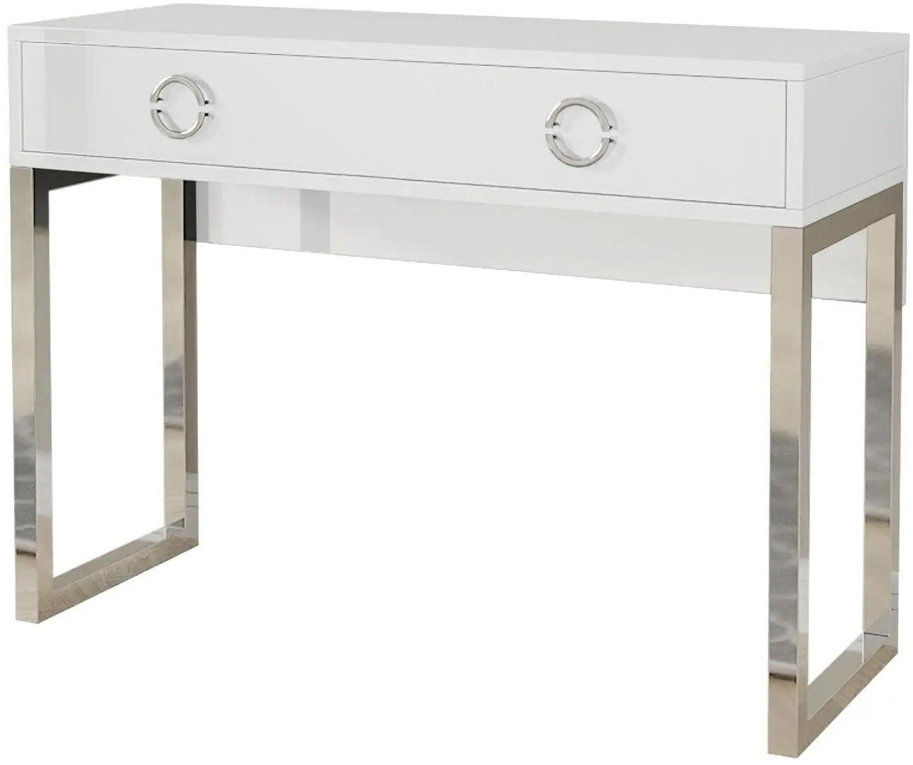 Masa pentru calculator Helvetia Milla Nr.03 2S (White Gloss/Chrome) - 2