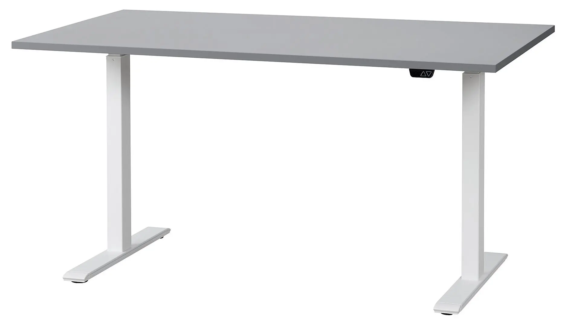 Masa de birou Ikea Rodulf cu înălțime electro-reglabilă 140x80 (Gri/Alb)