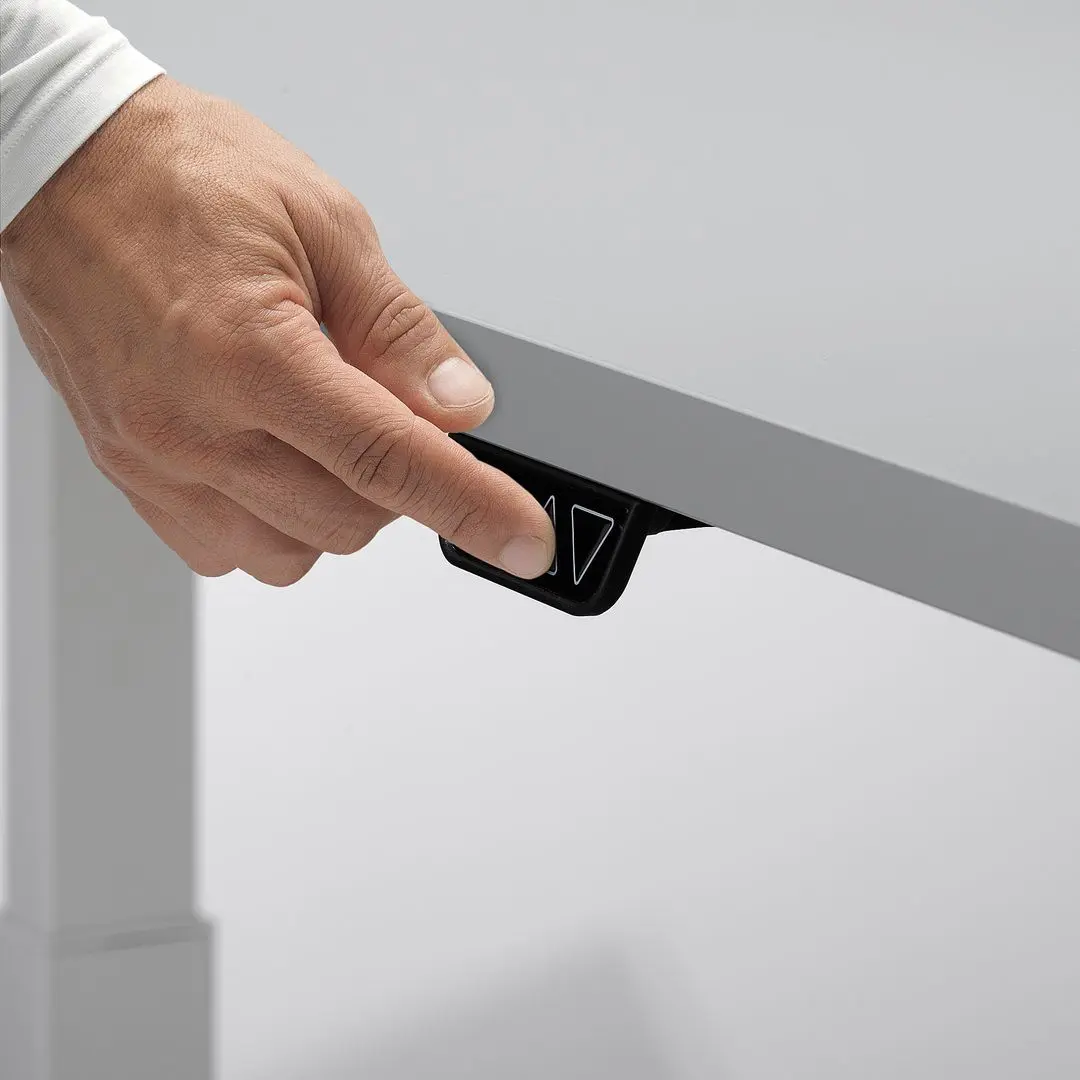 Masa de birou Ikea Rodulf cu înălțime electro-reglabilă 140x80 (Gri/Alb)