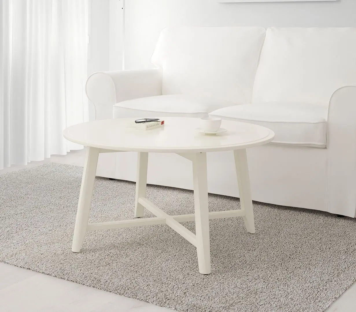 Журнальный столик Ikea Kragsta 90см (Белый)