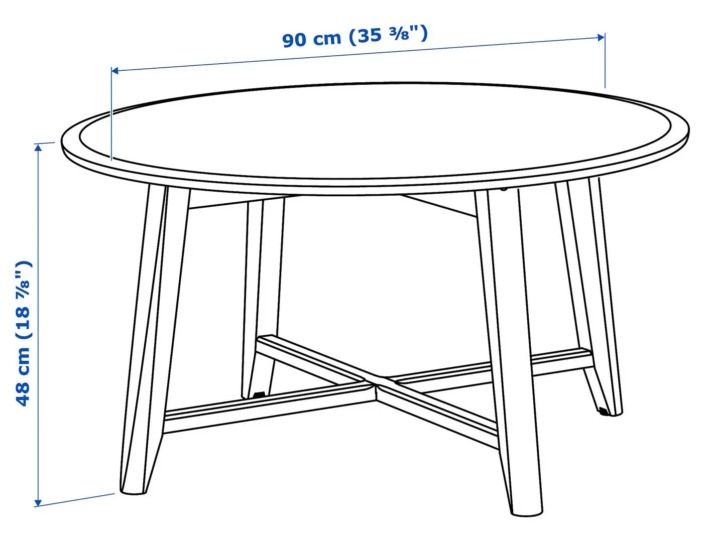 Журнальный столик Ikea Kragsta 90см (Белый)
