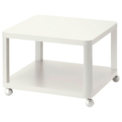 Masa pentru reviste Ikea Tingby cu rotile 64x64cm (Alb) Thumb