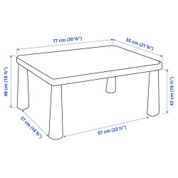 Столик детский Ikea Mammut 77x55 (Белый) Thumb