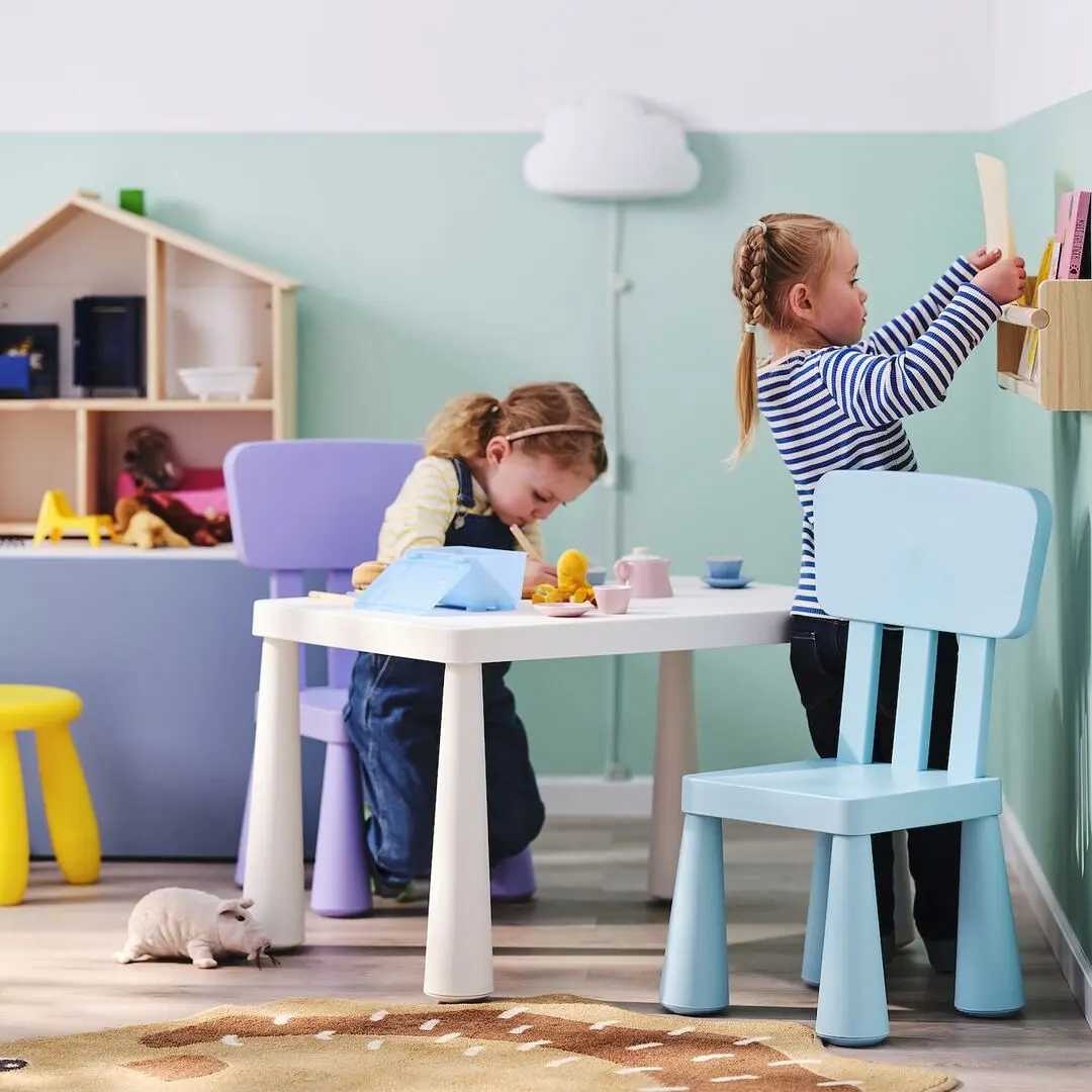 Столик детский Ikea Mammut 77x55 (Белый)