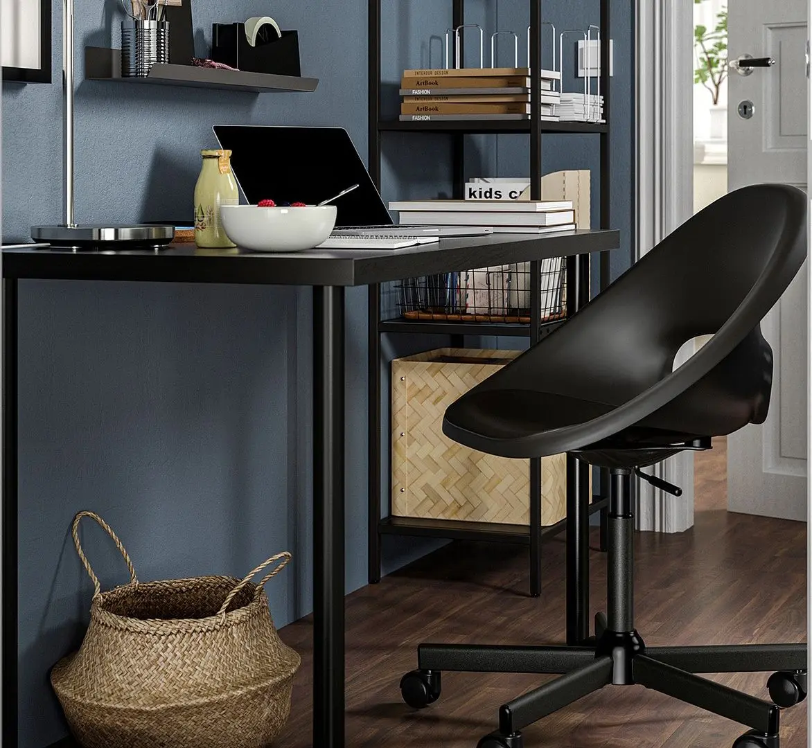 Fotoliu Ikea Eldberget/Malskar rotativ (Gri inchis/Negru)