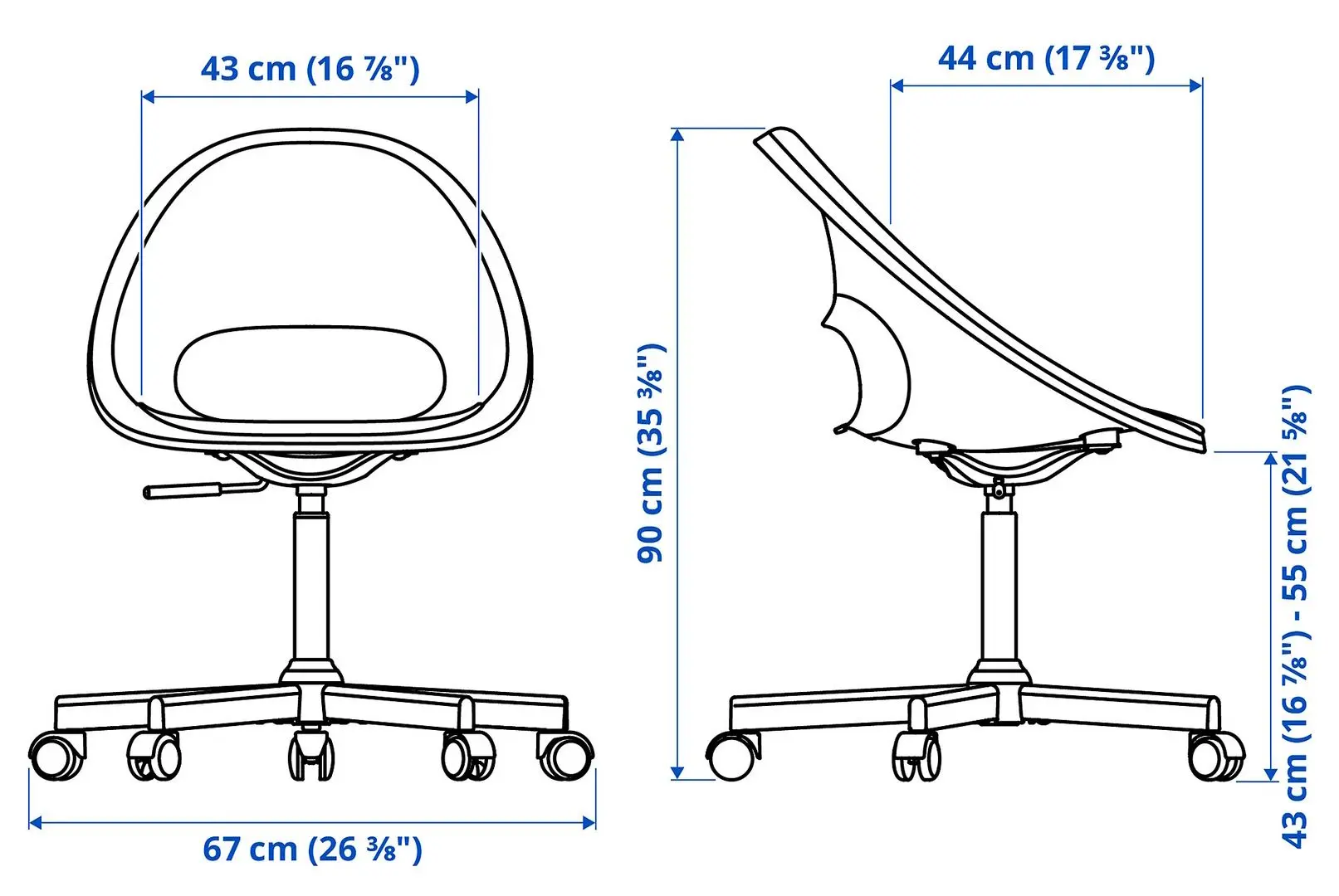 Fotoliu Ikea Eldberget/Malskar rotativ (Gri inchis/Negru)