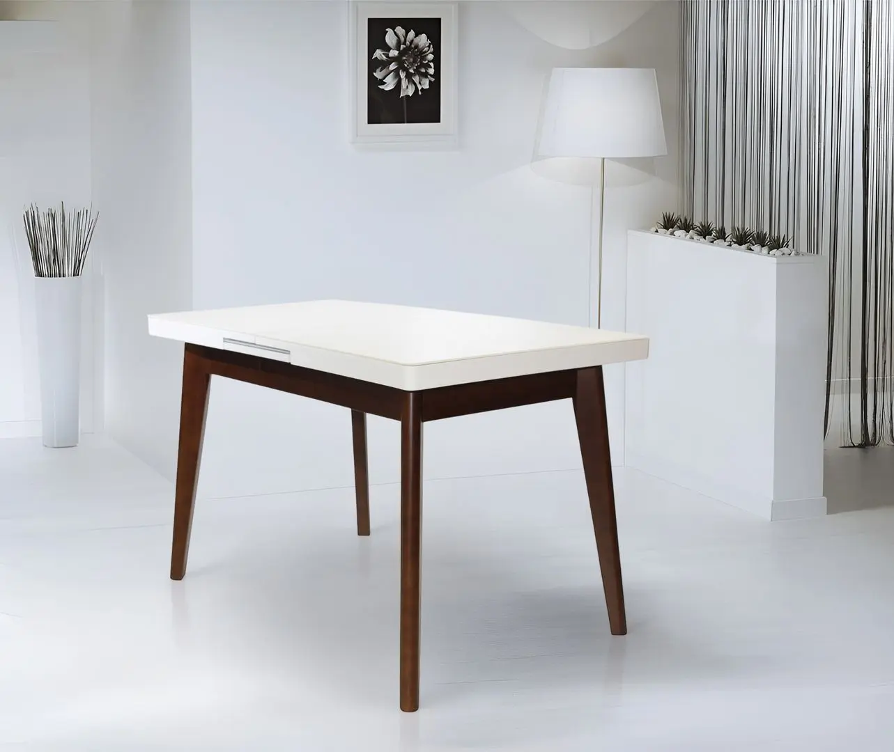 Masa extensibila DP MG-A06 120/150x70cm (White/Dark Brown)