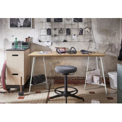 Masa de birou Ikea Anfallare/Tillslag 140x65 (Bambus/Alb) Thumb