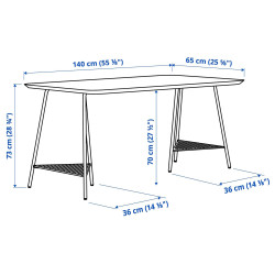 Masa de birou Ikea Anfallare/Tillslag 140x65 (Bambus/Alb) Thumb