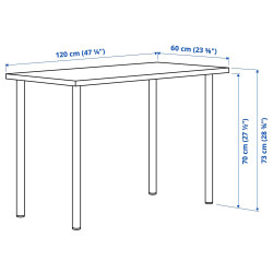 Masa de birou Ikea Lagkapten/Adils 120x60 (Aspect stejar antichizat/Alb) Thumb