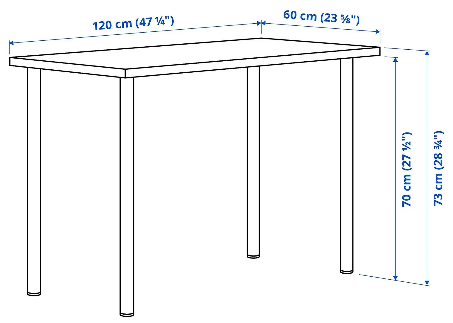 Masa de birou Ikea Lagkapten/Adils 120x60 (Aspect stejar antichizat/Alb)