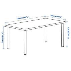 Письменный стол Ikea Lagkapten/Adils 140x60 (Имитация состаренного дуба/Черный) Thumb