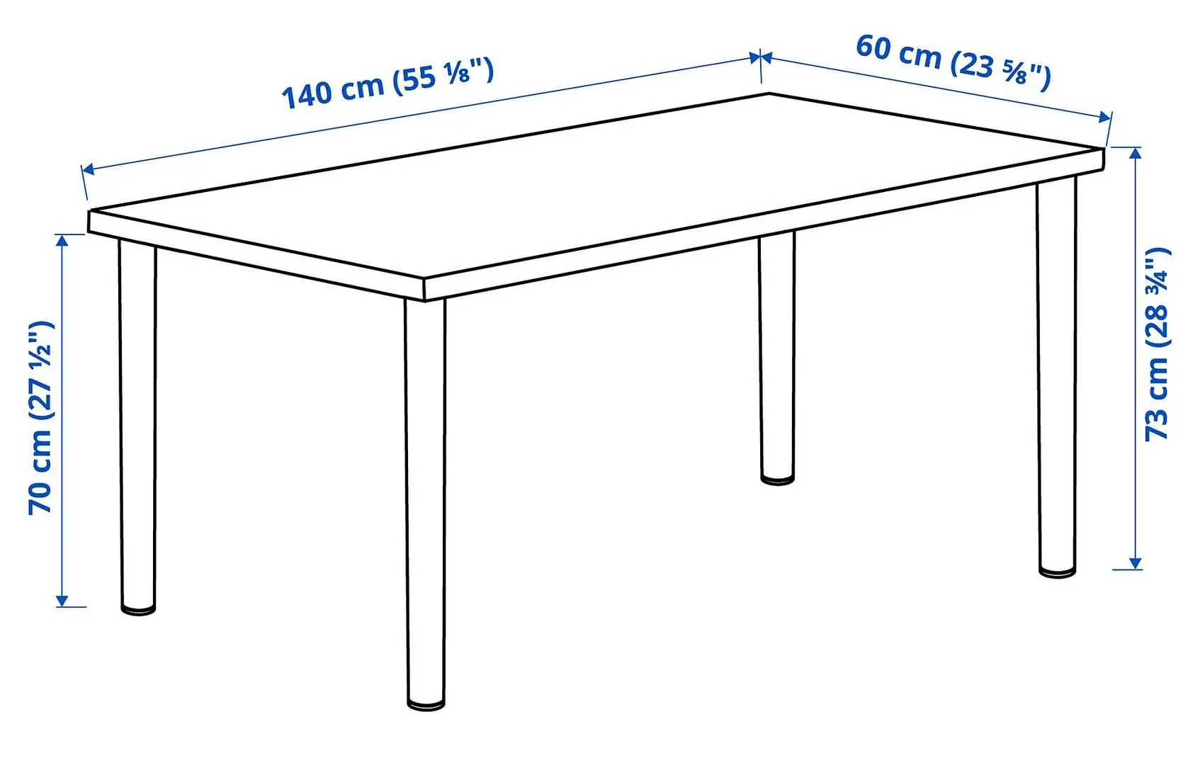 Письменный стол Ikea Lagkapten/Adils 140x60 (Имитация состаренного дуба/Черный)