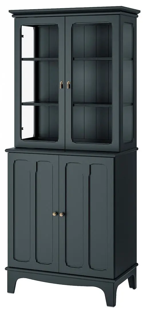 Servant Ikea Lommarp usi de sticla 86x199 (Albastru inchis-verde)