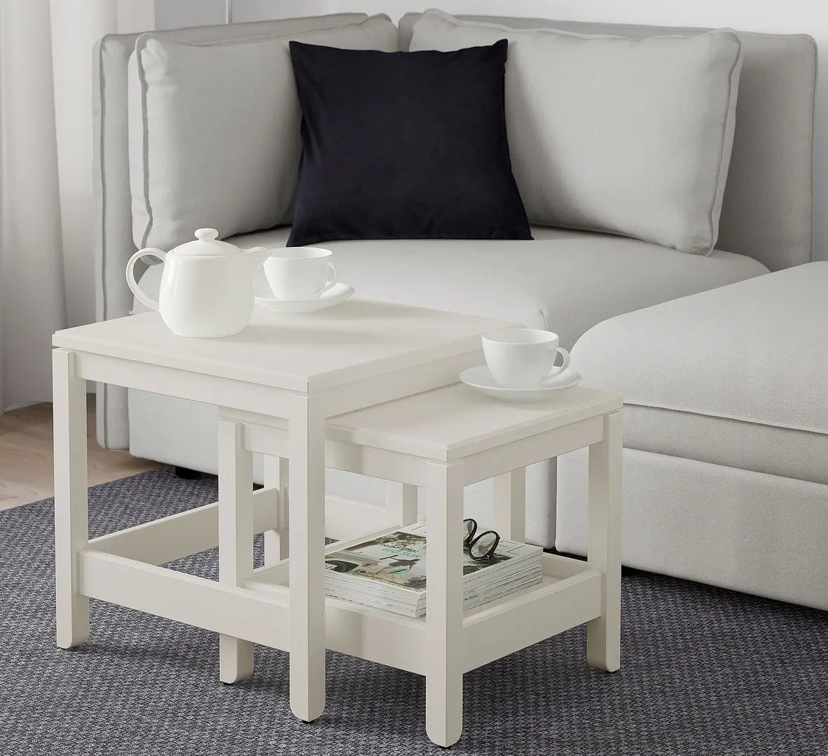 Set masute pentru reviste Ikea Havsta (Alb)