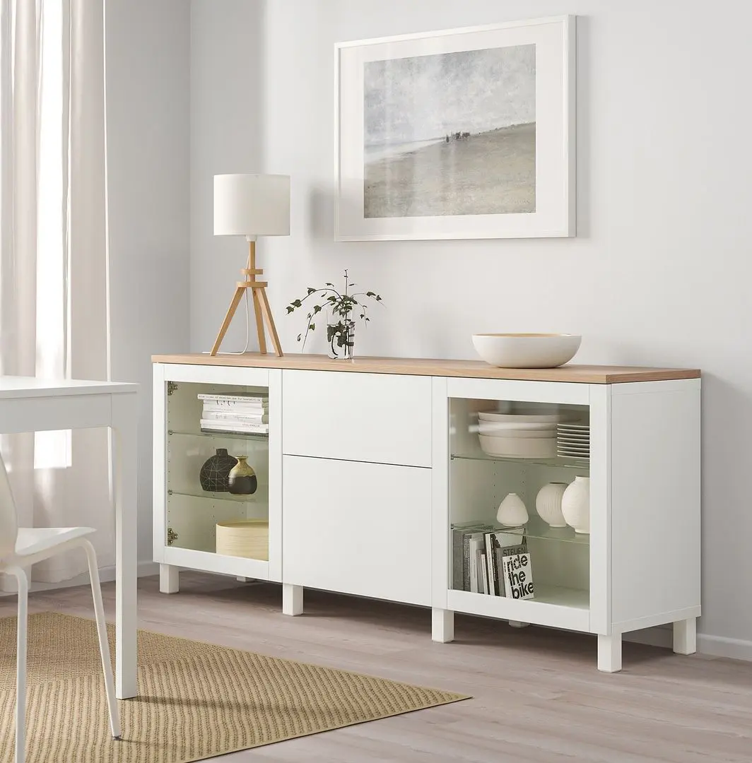 Bufet Ikea Besta/Sindvik/Lappviken/Stubbarp sertare 180x42x76 (Alb)