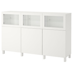 Буфет Ikea Besta/Lappviken/Sindvik прозрачное стекло 180x42x112 (Белый) Thumb