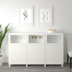 Буфет Ikea Besta/Lappviken/Sindvik прозрачное стекло 180x42x112 (Белый)