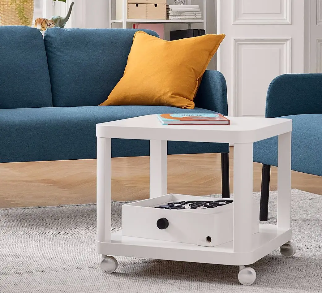 Masuta de cafea Ikea Tingby cu rotile 50x50 (Alb)