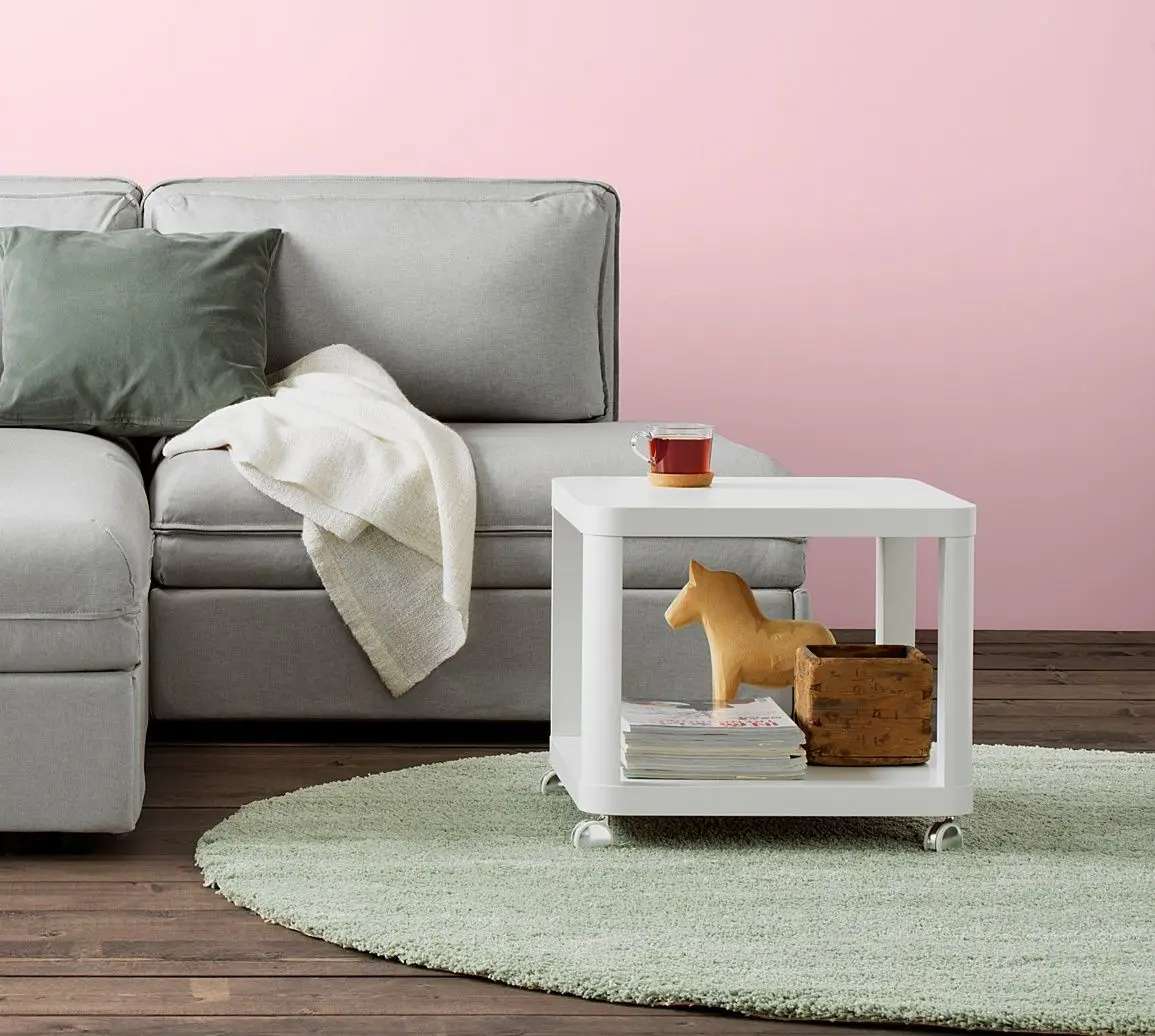 Masuta de cafea Ikea Tingby cu rotile 50x50 (Alb)