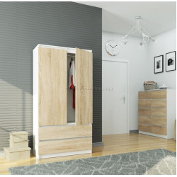 Шкаф Akord S90 2D2SZ (White/Sonoma Oak)