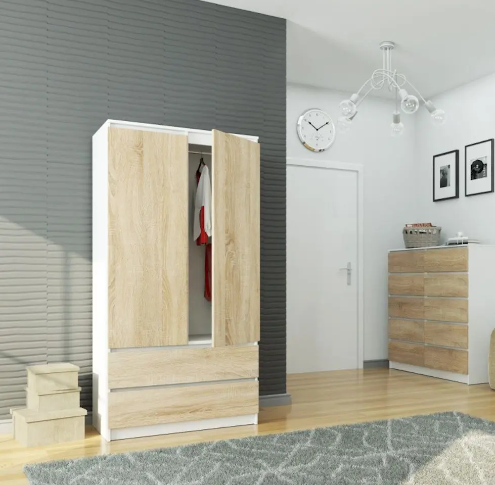 Шкаф Akord S90 2D2SZ (White/Sonoma Oak)