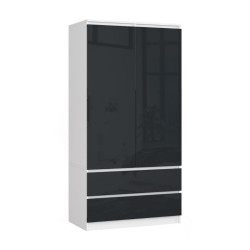 Dulap Akord S90 2D2SZ (White/Graphite Gloss) Thumb
