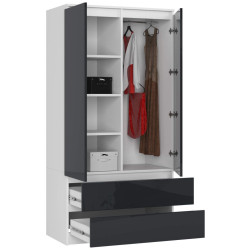 Dulap Akord S90 2D2SZ (White/Graphite Gloss) Thumb