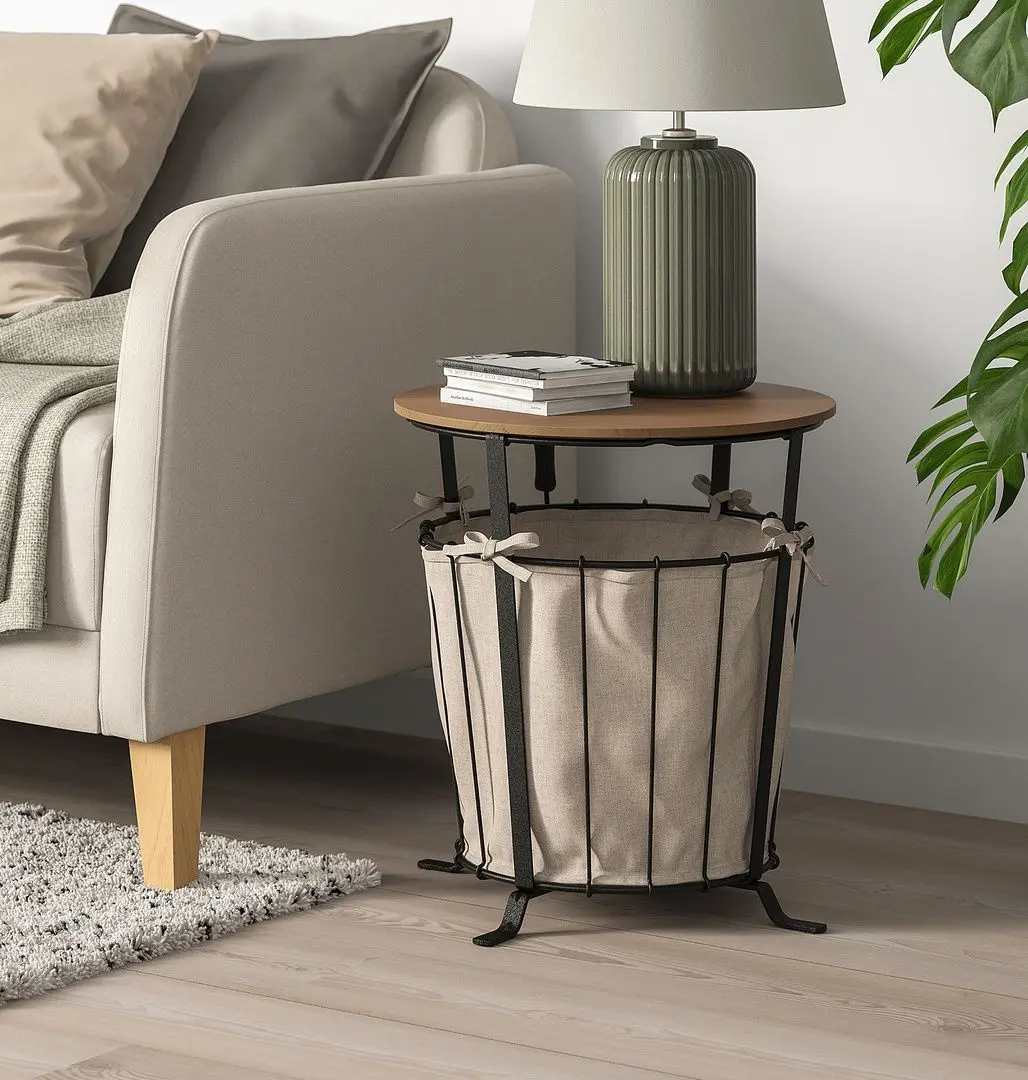 Masa pentru reviste Ikea Angesbyn 43cm (Negru/Pin maro deschis)