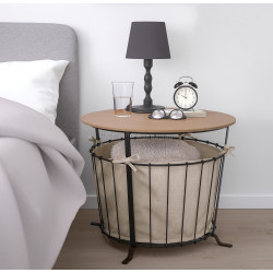 Masa pentru reviste Ikea Angesbyn 60cm (Negru/Pin maro deschis)