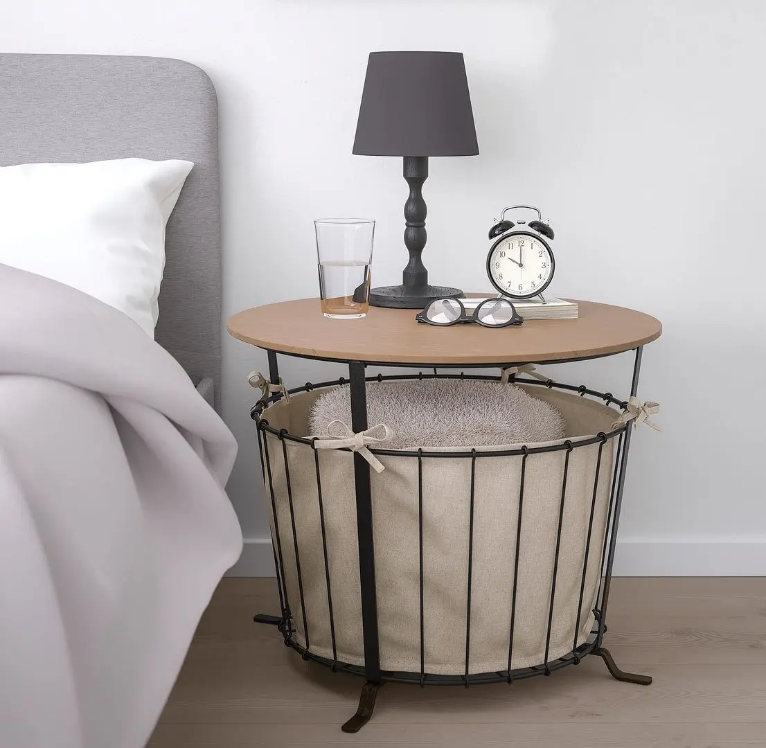 Masa pentru reviste Ikea Angesbyn 60cm (Negru/Pin maro deschis)