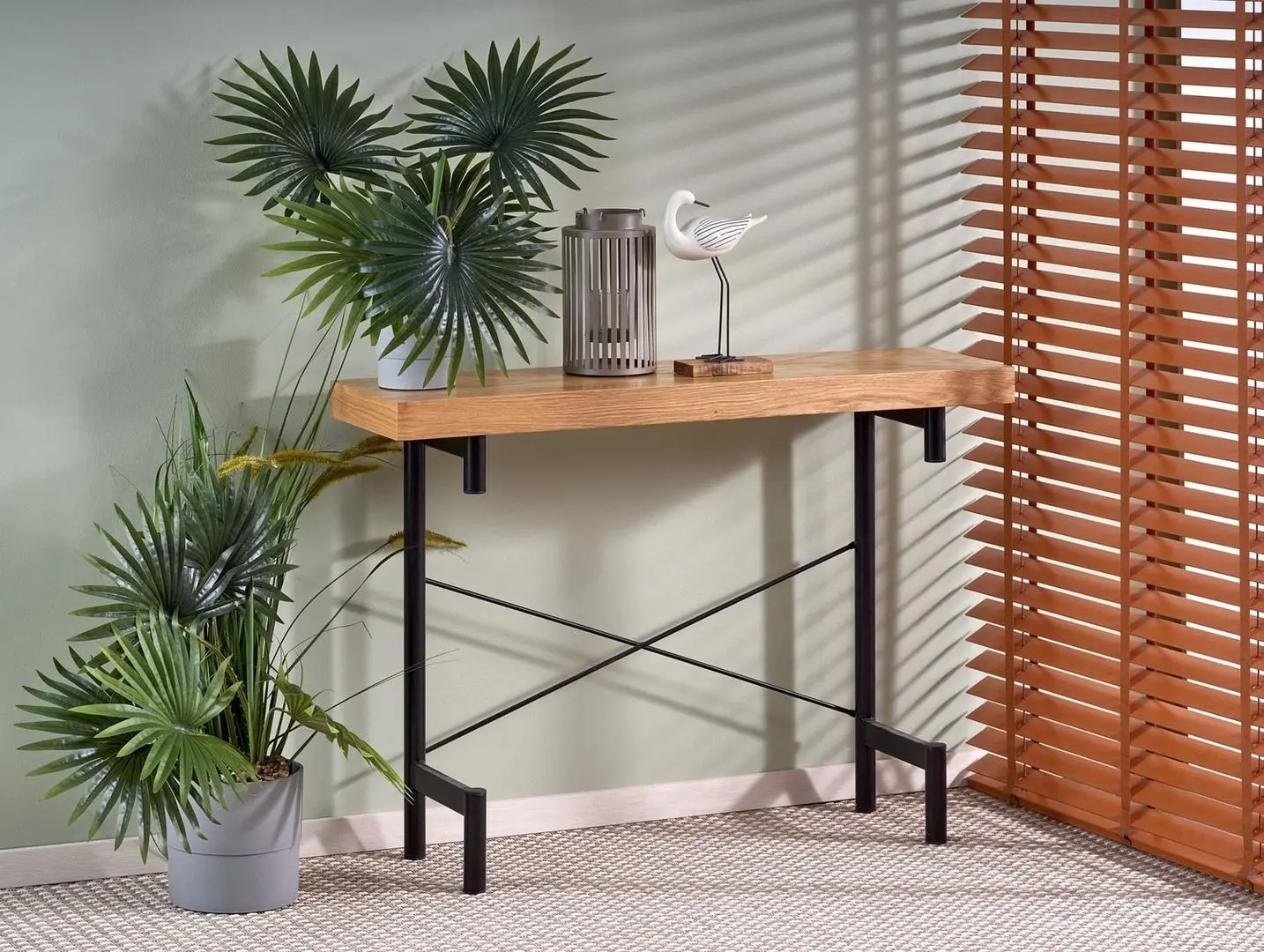 Masa auxiliara Halmar Inferno (Natural Oak/Black)