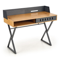 Masa de birou Halmar B43 (Golden Oak/Black) Thumb