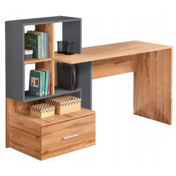 Masa de birou Halmar Grosso (Wotan Oak/Anthracite) Thumb