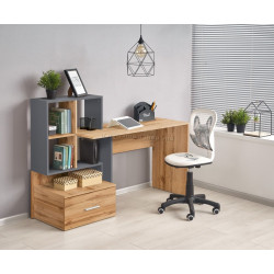 Masa de birou Halmar Grosso (Wotan Oak/Anthracite)