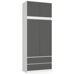 Dulap cu mezanin  Akord S90 2D2SZ (White/Graphite Gray) Thumb