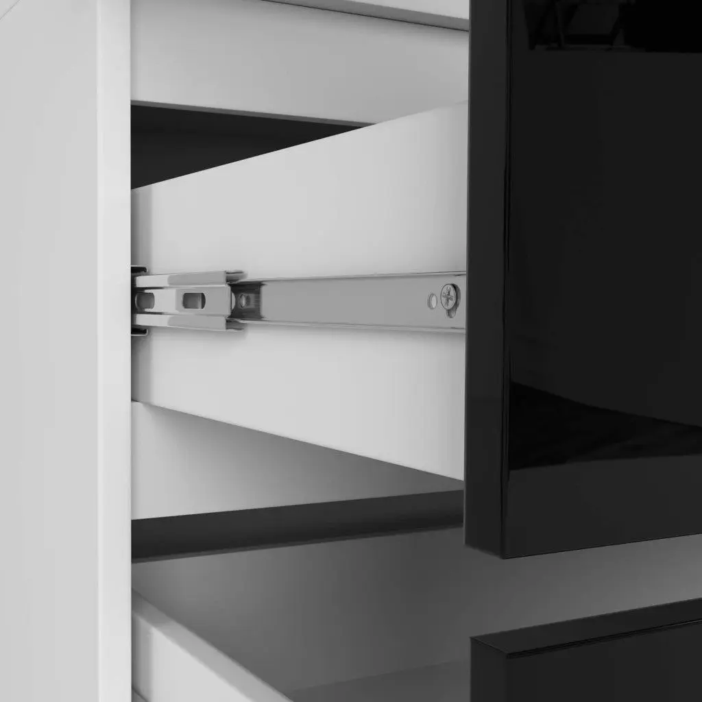 Шкаф с антресолью Akord S90 2D2SZ (White/Black Gloss)