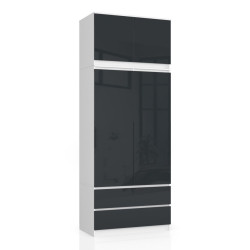 Dulap cu mezanin Akord S90 2D2SZ (White/Graphite Gloss) Thumb