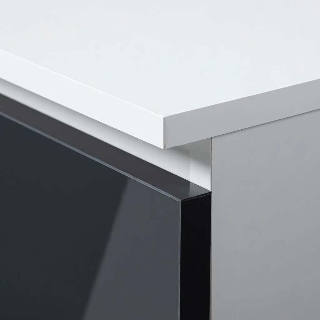 Dulap cu mezanin Akord S90 2D2SZ (White/Graphite Gloss) - 5