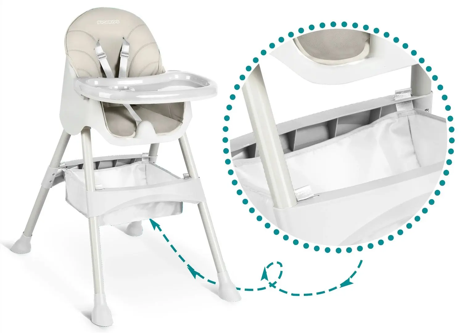 Scaun pentru hranire 3in1 RicoKids Milo (Grey)