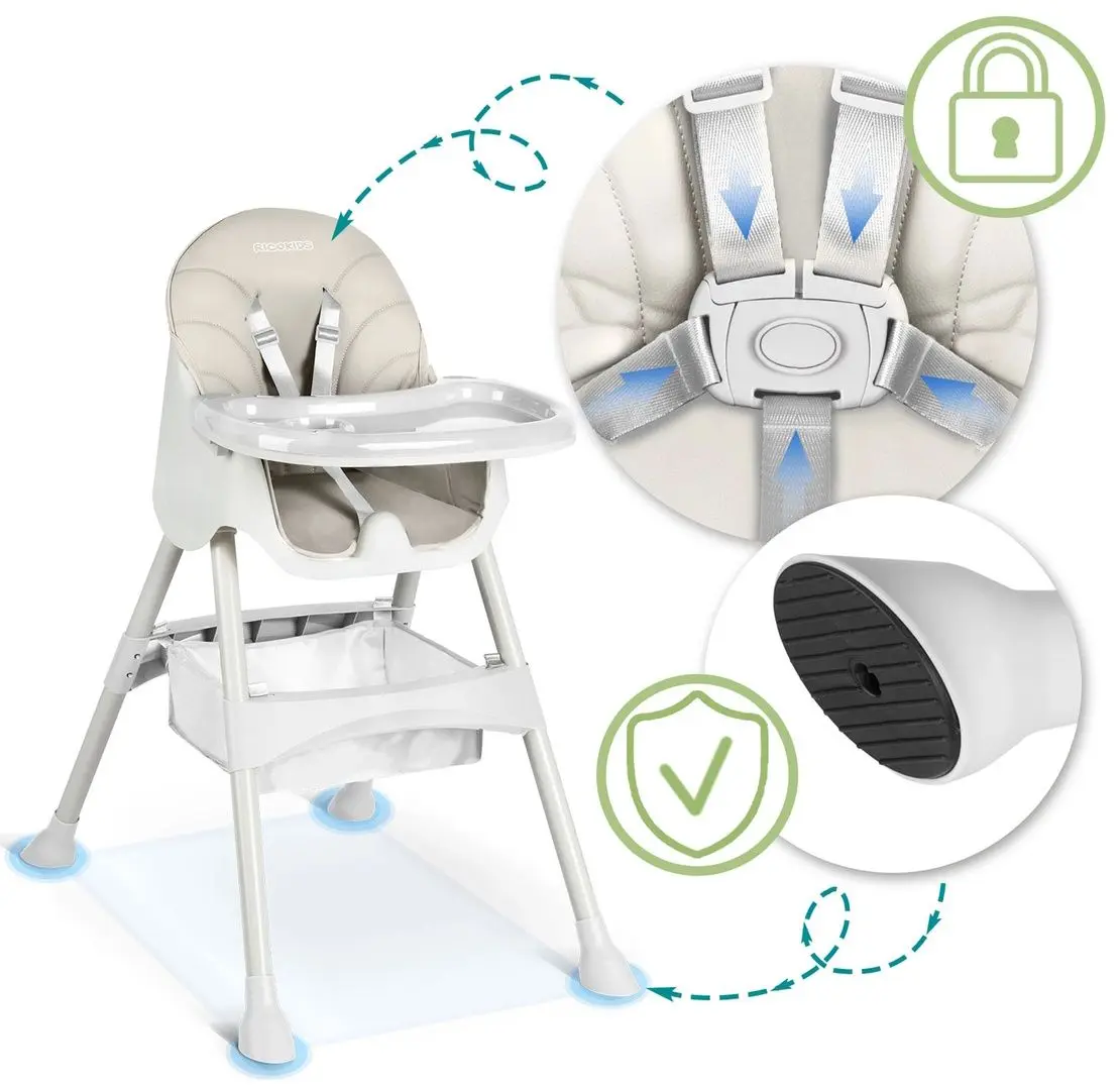 Scaun pentru hranire 3in1 RicoKids Milo (Grey)