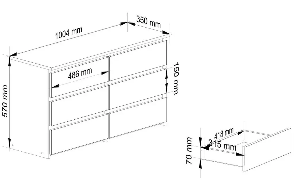 Comoda Akord CL 100 6S (Artisan Oak)