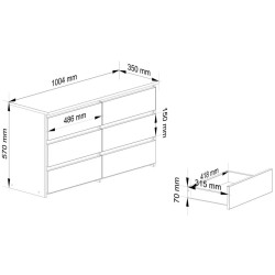 Comoda Akord CL 100 6S (Artisan Oak/White) Thumb