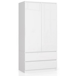 Dulap Akord S90 2D2SZ (White/White Gloss) Thumb