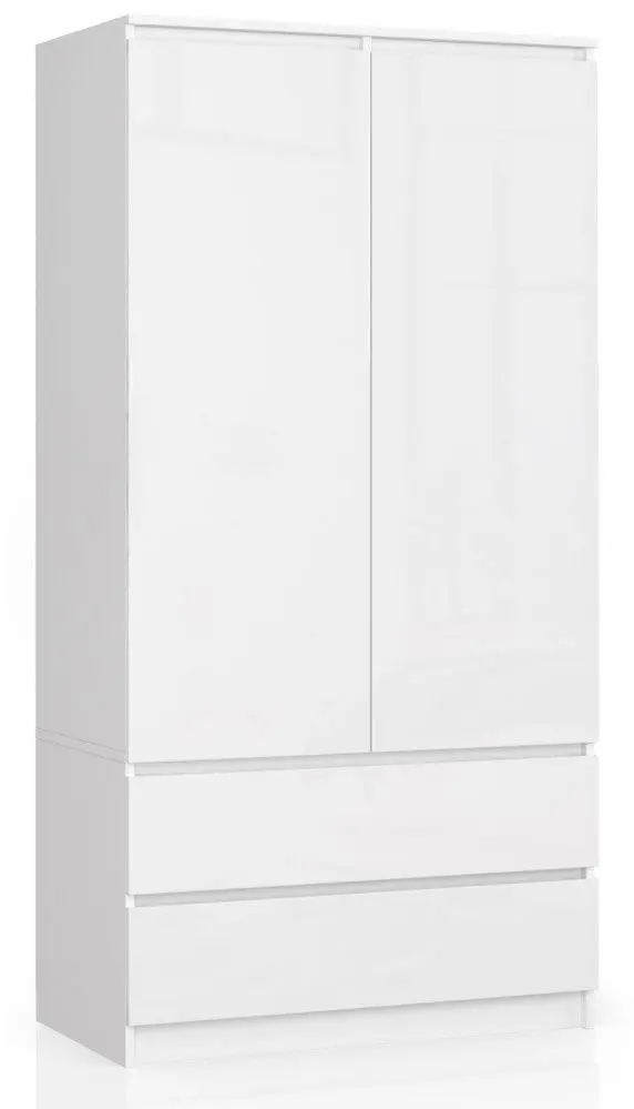 Dulap Akord S90 2D2SZ (White/White Gloss)