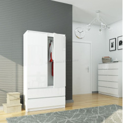 Шкаф Akord S90 2D2SZ (White/White Gloss)